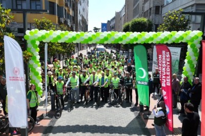 Trabzon'da pedallar sağlık için çevrildi